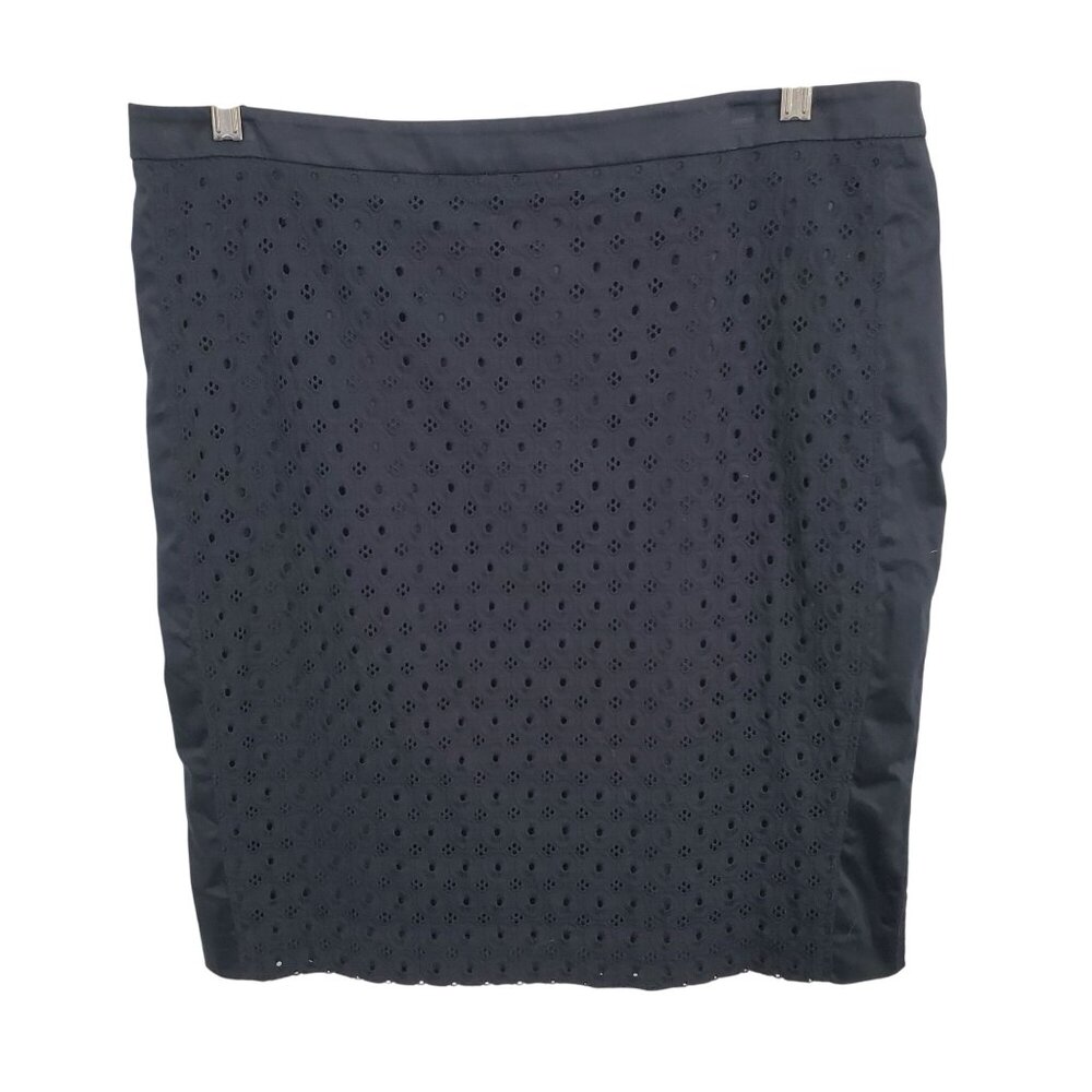 JNY Collection Sz 12 Skirt Embroidered Eyelet Knee Pencil Lined Feminine Office